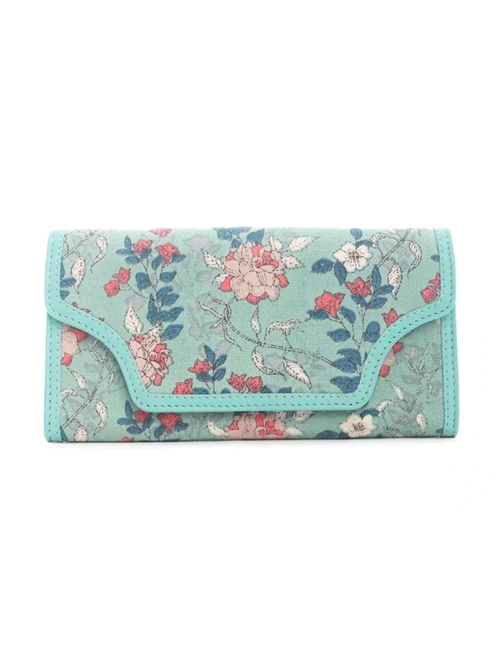 Western Wallet Leather Wallet Floral Print Mint Wallet
